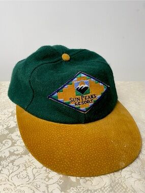 Green Wool Cap with Mustard Brim